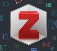 A red Z in a grey cube